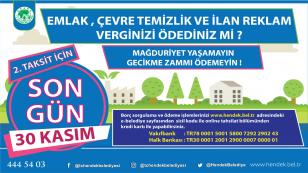 Hendek Belediyesinden 30 Kasım uyarısı