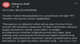 Amatör Liglere Erteleme Geldi