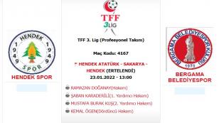 Hendekspor’un maçı ertelendi