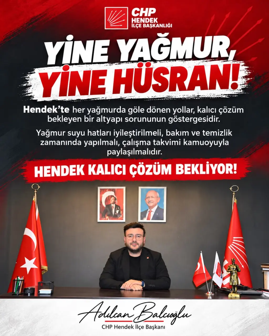 Balcıoğlu; Her yağışta aynı sorunları yaşamak kaderimiz mi
